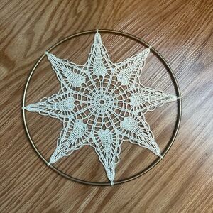 Vintage Crochet Star Wall Hanging